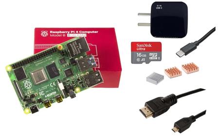 Kit Raspberry Pi 4 B 2gb Original + Fuente 3A + Disipadores + HDMI + Mem 16gb   RPI0080